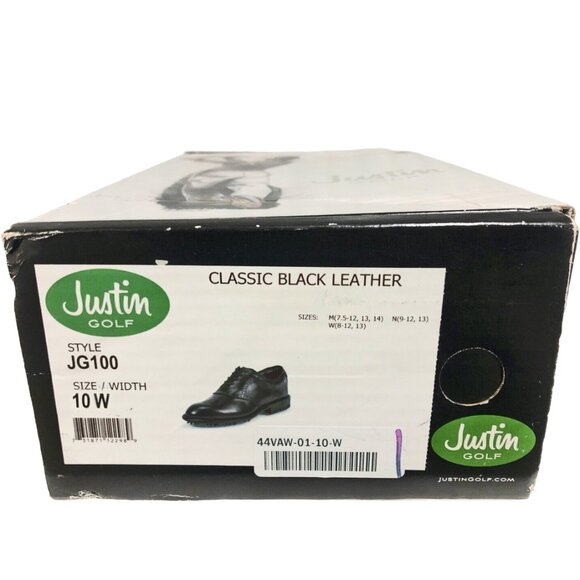NEW $400 Justin Boots Golf Shoes!  Black  Handcrafted Leather  Dress Style  WIDE main image 10